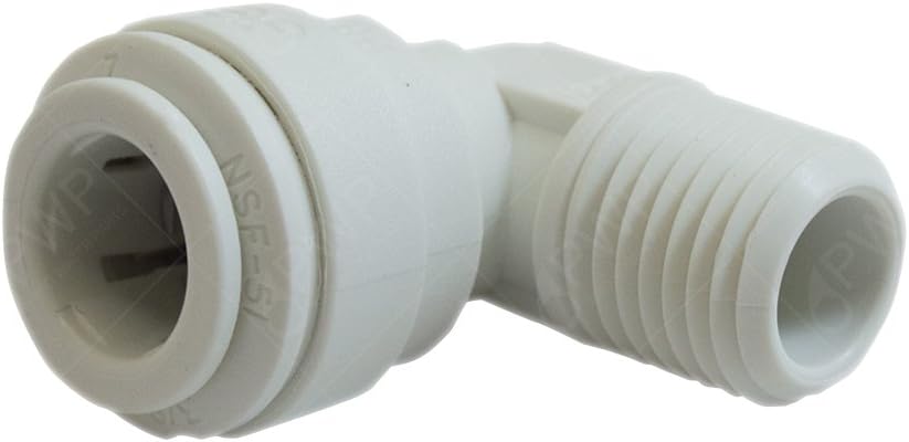 John Guest Speedfit PP480823W 1/4OD by 3/8NPTF Fixed Elbow, 10-Pack