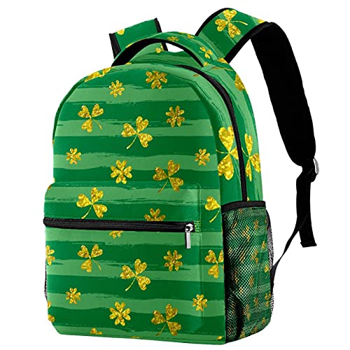 Sac à dos pour garçons et filles trèfle multicolore avec poches