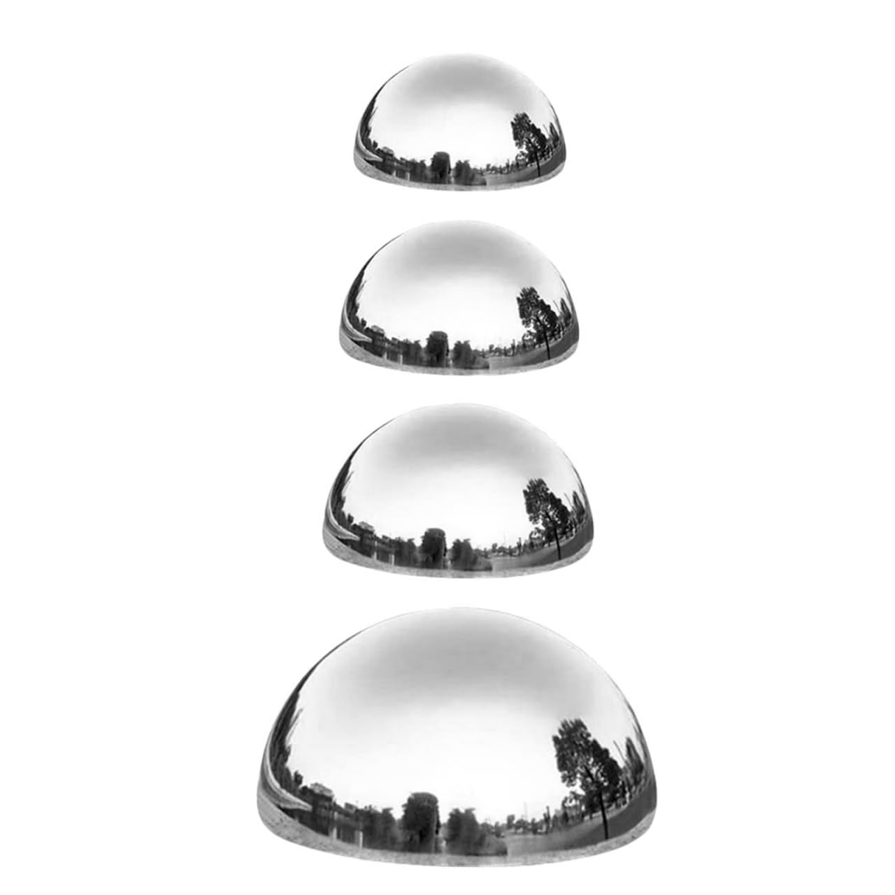 BESPORTBLE Edelstahl Gartenkugel Halbkugel 4Er Set 13.39 Zoll Reflektierende Spiegelkugeln FüR Innen Und AußEn Deko Kugeln Garten Terrasse Modernes Wohnaccessoire