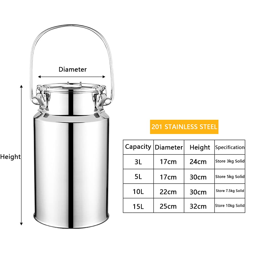 Jarra de leche IlateMilk 315L con cubo de vino de acero inoxidable Hand201, recipiente de té SealeLi y 3 hebillas de bloqueo para vino de leche O