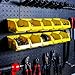 WALLPEG 36 Pack Pegboard Bin Kit – 18 Medium & 18 Large Yellow Peg Board Storage Bins | Parts Organizer for Garage, Workshop, Craft Room, Office & Workbench | Pegboard Accessory Organier | MADE IN USA