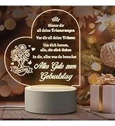 Giftasy Geschenk für Frauen zum Geburtstag - LED Acryl Nachtlicht Lampe, Sinnvolle Geburtstagsges...