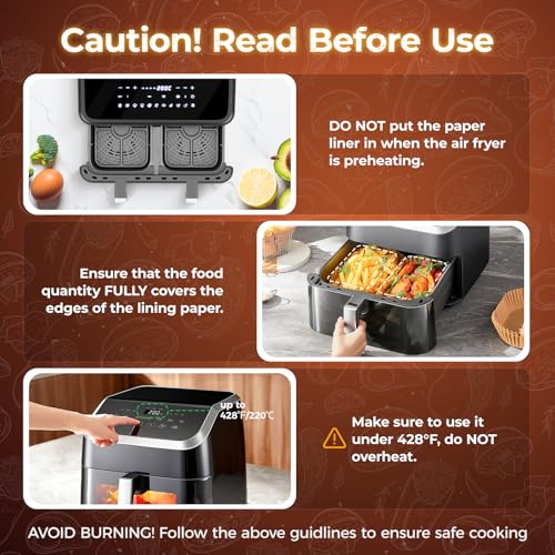 Image of Ctizne 420PCS Air Fryer Liners Disposable 8.0 inch x 5.5 inch for Ninja Dual Zone