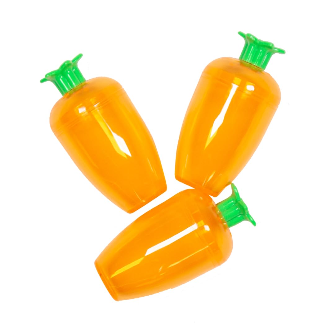 Gem Imports Multicolour Easter Carrot Shaped Reusable Refillable Decorative Plastic Egg Holders 10Cm - Pack Of 3