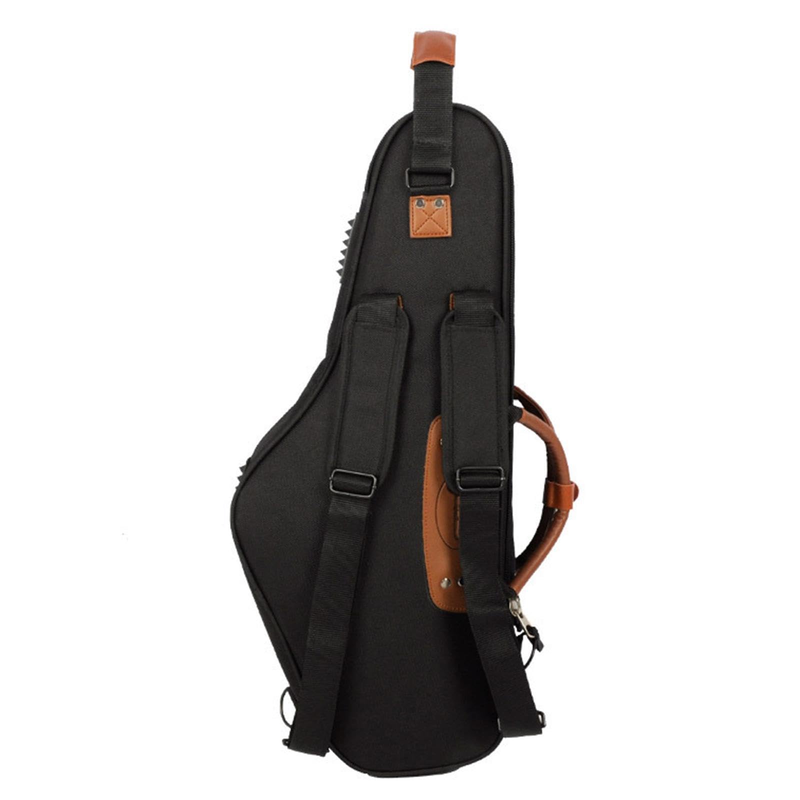 Leichter Saxophonkoffer Rucksack mit verstellbaren Gurten und wasserdichter Aufbewahrungstasche für Zubehör, Schwarz, 25.5 x 63 cm