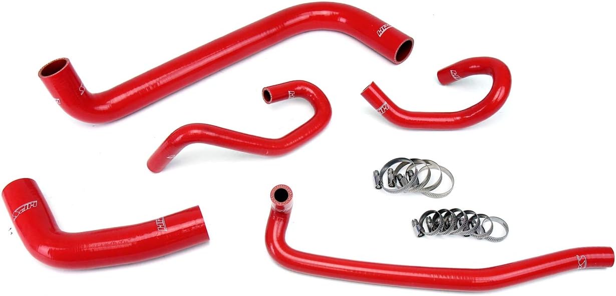 HPS 57-1425-RED Red Silicone Radiator and Heater Hose Kit Coolant