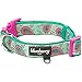 Blueberry Pet Collier Chien 1,5cm Petit Modèle S Motifs Paisley Fleuris Vert émeraude Réglable Néoprène, rembourré, Collier pour Petits Chiens