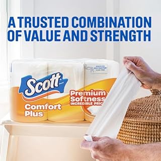 Scott ComfortPlus Toilet Paper, 48 Triple Rolls, 231 Sheets per Roll, Septic-Safe, 1-Ply Toilet Tissue (Packaging May Vary)