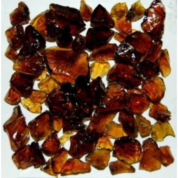 American Specialty Glass TAMBERB1-3 Recycled Chunky Glass Amber Brown - Size 1-0.13-0.25 in. - 3 lbs