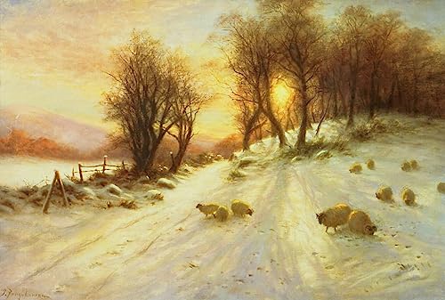 Affiche Moutons dans la neige d'hiver Farquharson pour créer un salon cocooning chaleureux