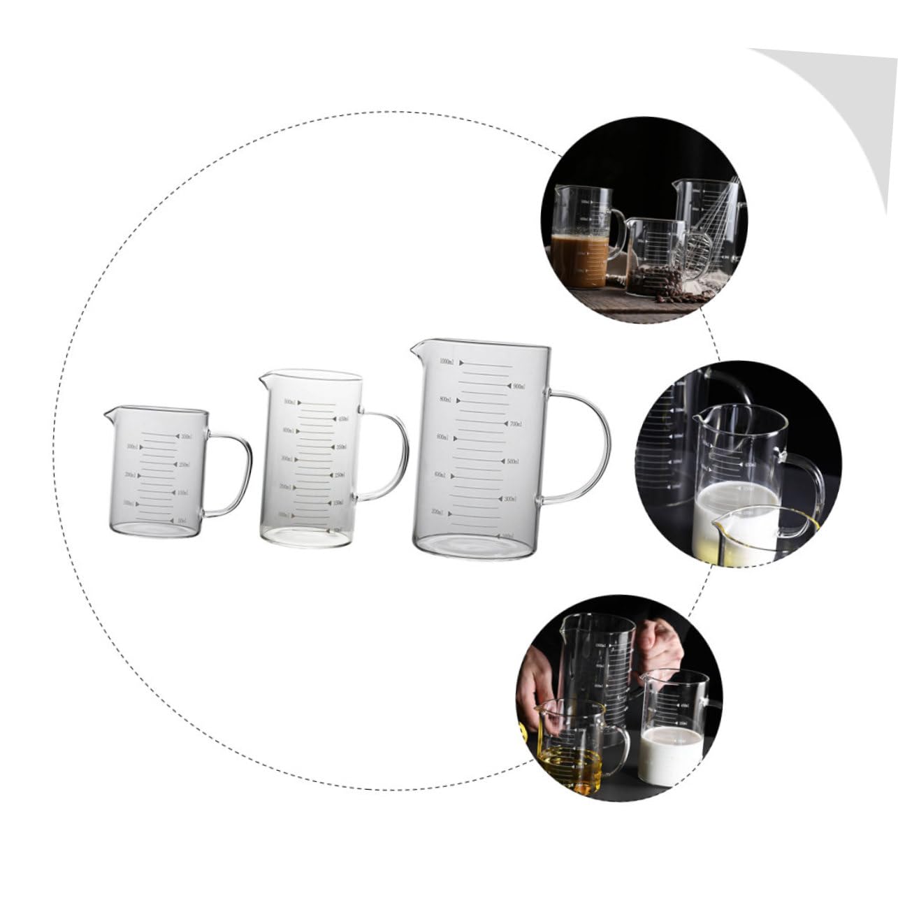 IMIKEYA 3pièces à Mesurer Graduées Mug Pour Lait Jus Et Ingrédients De Pâtisserie Précision Et Lisibilité Assurées