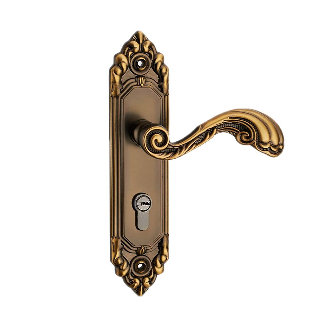 Amazon.co.jp: ドアノブモダン レトロな彫刻ドアロックドアレバー