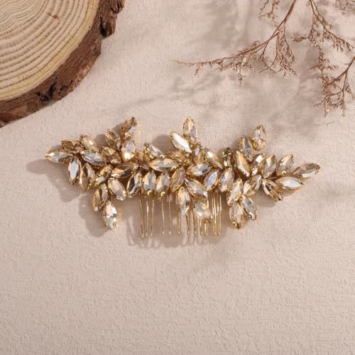 Pinza para cabello con cristales Denifery para boda miniatura 5