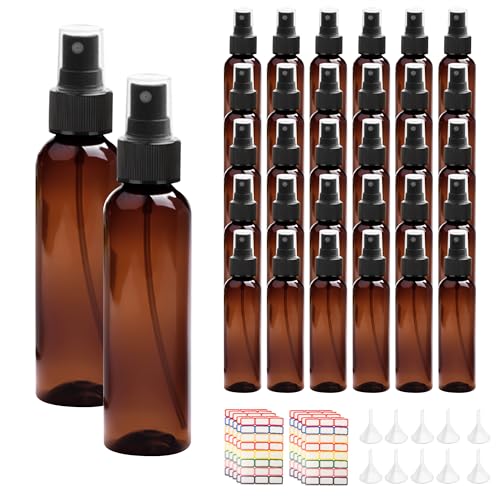Pack de 36 Botellas de Spray Plásticas Ámbar 4 oz miniatura 1