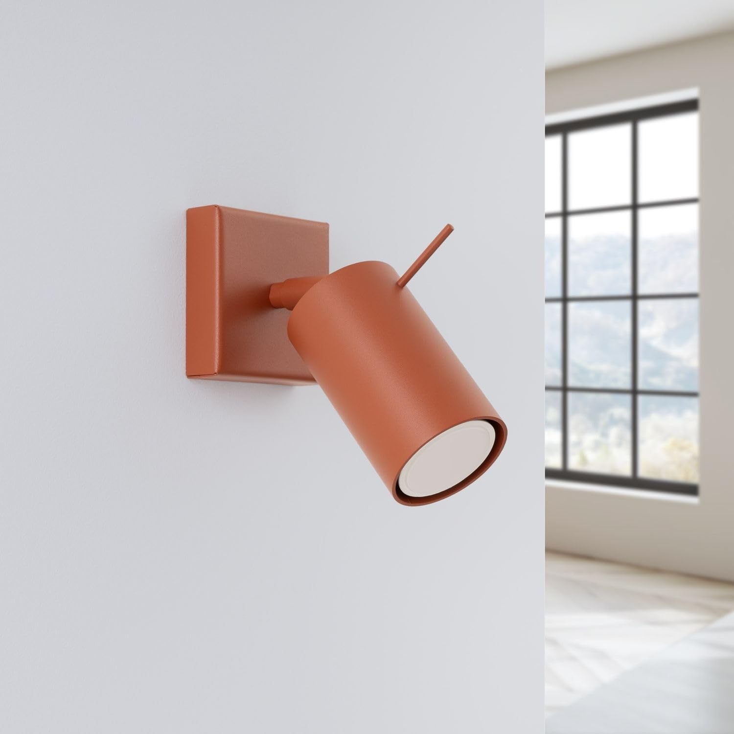 Licht-Erlebnisse Wandspot GU10 verstellbar Ockerrot Stahl B:8 cm Modern flexibel akzentuiert Büro Arbeitszimmer Schlafzimmer Leselampe Wandstrahler Wohnzimmer