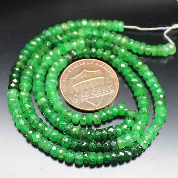 Grenat tsavorite naturel perles rondelles 2.5mm pour réparer et personnaliser vos colliers