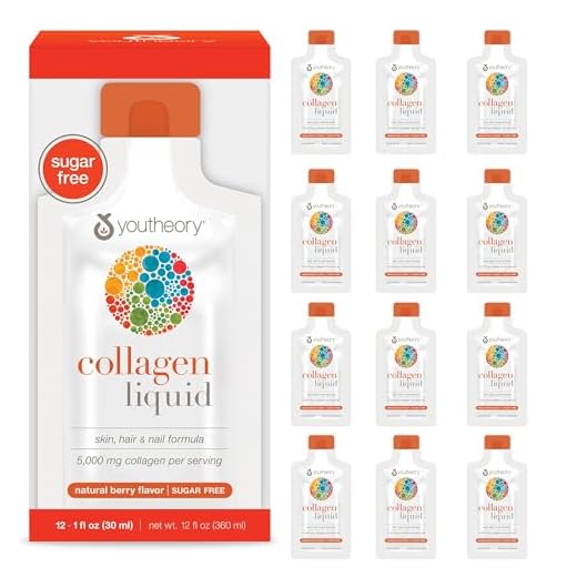 Youtheory Collagen Liquid - 5,000 mg Hydrolyzed Collagen Peptides - Supports Hair, Nail, Joint & Bone Health* - Berry Flavor - 1 oz Single Serve Packet, Pack of 12