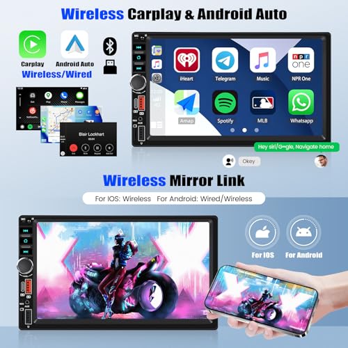 Radio para auto doble din 7" IPS con Bluetooth y pantalla táctil miniatura 2