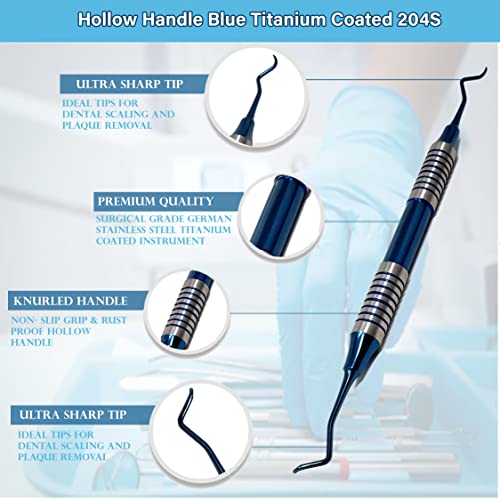 A2Z Scilab A2Z-HH-3SSCALERTIT 3Pc Periodontal Dental Anterior Posterior Sickle Scalers 204S, H6/H7 Montana Jack, Stainless Steel Oral Hygiene Instrument Kit thumb #3