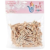 100 Mini Wooden pegs (Natural) by Ark Craft