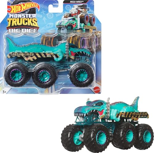 Hot Wheels Monster Trucks Gros Engins Camion à l’échelle 1/64 avec 6 Roues pour Transporter ou remorquer d’Autres véhicules (Modèle aléatoire), HWN86