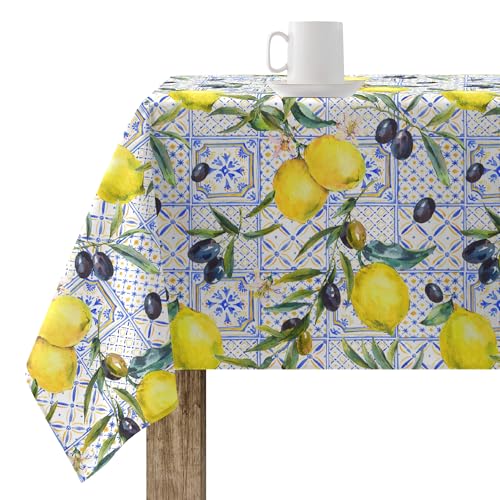 Nappe 250 x 140 cm anti-taches en coton résiné BELUM 0120-260 pour table rectangulaire