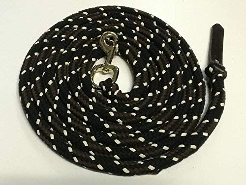 Bodenseil 4 Meter Schwarz-Braun-Natur - Baumwolle-Polyester Kernmantelseil/Arbeitsseil - Leine für Pferd
