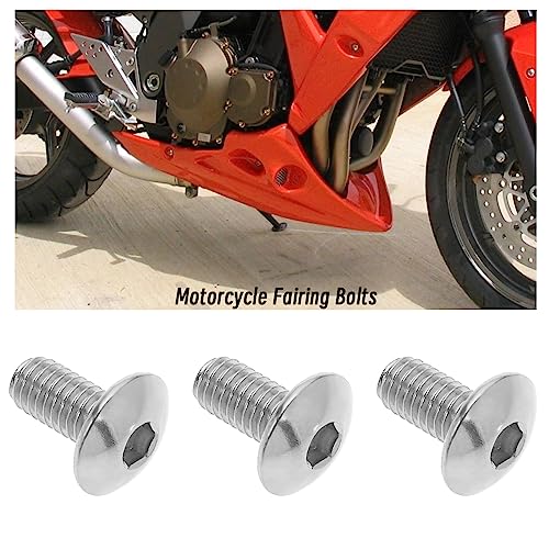 EMSea 20 Stück M6 x 12 mm Motorrad-Befestigungsschrauben Ersatz kompatibel mit Honda kompatibel mit Yamaha Motorrad-Verkleidungsschrauben