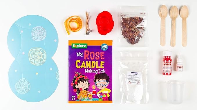 Image of FUN NATION Candle Making Kit for Kids | DIY Rose Candle Craft Kit | Art & Craft Activity Set | STEM Learning Science Kit for Boys & Girls 6-14 Years | Birthday Gift, Creative Hobby & Return Gift Kit