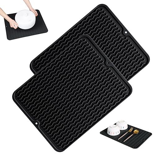 Silikon Abtropfmatte 40x30cm - Spülbecken Matte Wasserfest