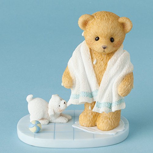 Cherished Teddies Wash Your Cares Away Playful Puppy with Towel Bear Figurine