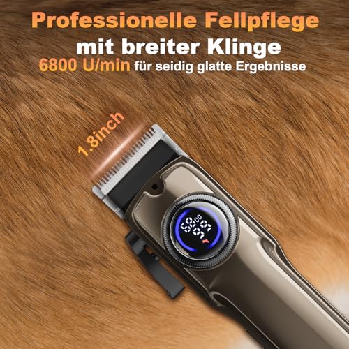 TECHMUR Hundeschermaschine und Pfotentrimmer 3in1 Set,Schermaschine für Haustiere,Profi Tierhaarschneider für Dichtes Fell + Pfotenschneider - Hunde & Katzen