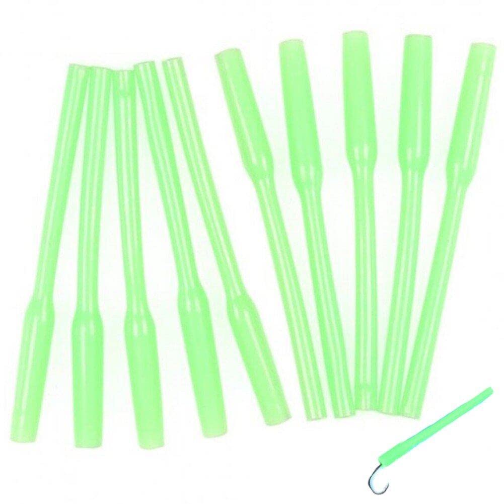 Wudaizhi Green Fishing Silicone Sleeve Tubes 10Pcs Glow In The Dark Fishing Rig Hook Leader Protector Tubes For Fishing Accessories