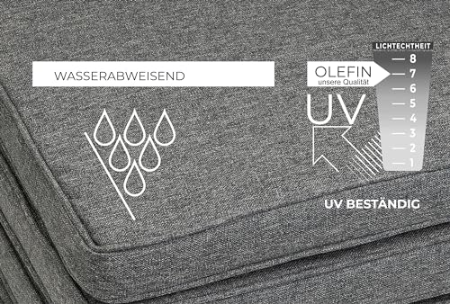 sunnypillow 4er Set Stuhlkissen wasserdicht UV-lichtecht | Polsterauflage Auflage für Stühle/Bänke | Sitzkissen Stuhlauflage für Haus und Garten | Indoor/Outdoor – Bild 4