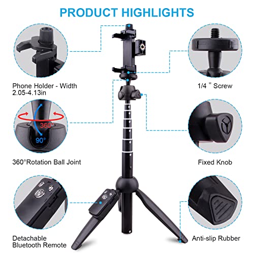 Phone Tripod, Latzz 40 Inch Iphone Stand, Tripod For Iphone With Wireless Remote Control, Tripod For The Iphone 14/13/12/11 Pro/Xs Max/Xr/X/8/7P/Galaxy Note 20/S21/S20/S10, More #TOP2