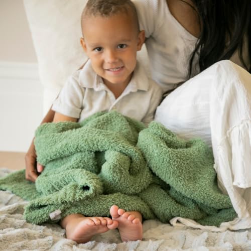 Image of SARANONI Bamboni Luxury Baby Blanket | Cozy & Soft Plush Receiving Blankets | Perfect for Girls & Infant Baby Boy Blankets | Olive - 30” x 40"