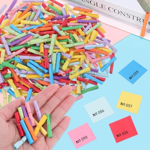 200 Stück Tombola Set, Gewinnlose Nummeriert 1-200, Lose Treffer Tombola, Lose Tombola mit Zahlen, Bunt Gemischt Gewinnlose Nummeriert für Festivals Alljährliche Tombola Vereinsfest