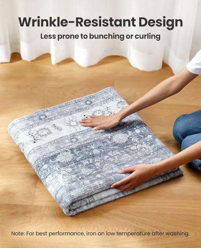 AMADA HOMEFURNISHING 2x6 Washable Kitchen Runner Rug with Non-Slip Backing & Durable Edge Binding, Vintage Entryway & Bedroom Rug