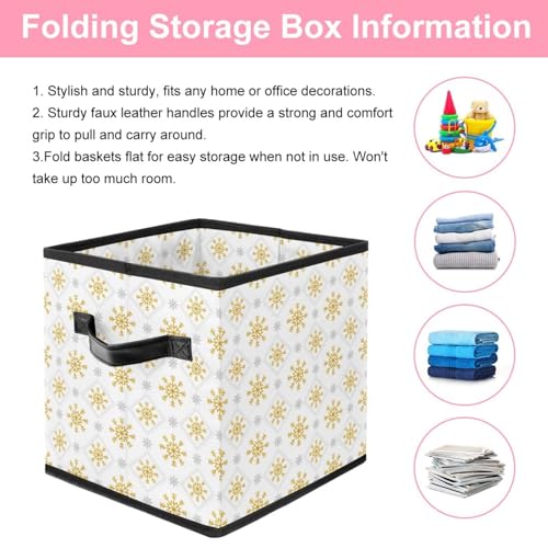 Cube de rangement en tissu flocon doré pour sublimer votre dressing - 4