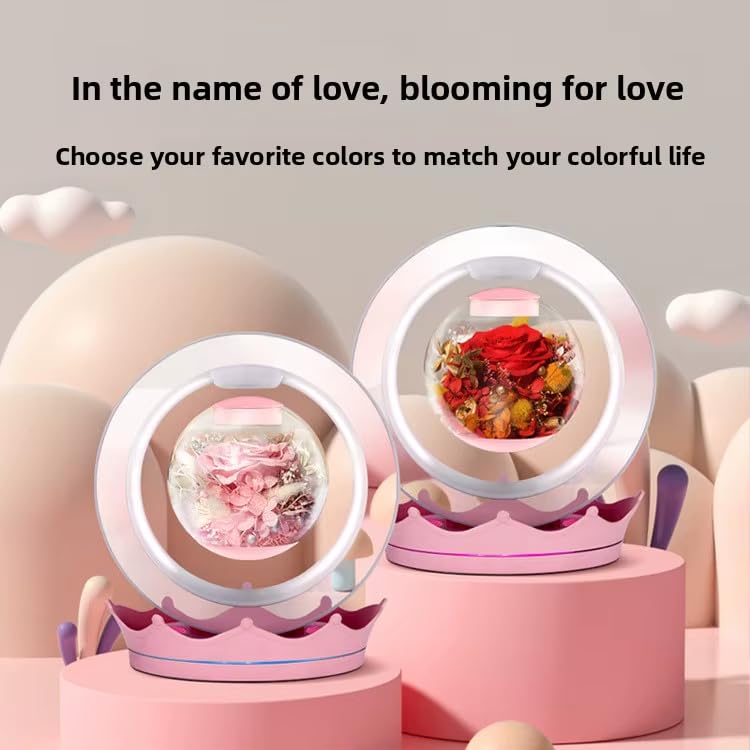 Image of QAWACHH Flower Magnetic Levitation Glass Lamp -Entertainment Robot Voice Control Interactive Music Home /Office