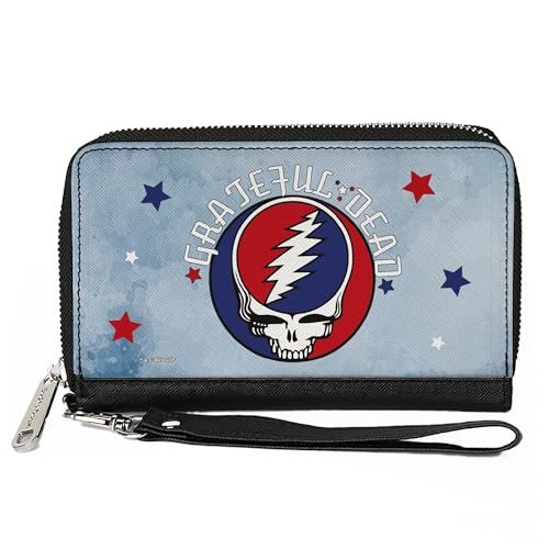 Buckle-Down Women's PU Zip Around Wallet Rectangle-Grateful Dead, 7.5