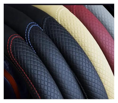 ズ ステアリングカバ シトロエン用 C4用 C5用 C3用 C2用 C4L用 マイクロファイバーレザーステアリングホイールカバー カースタイリング ハンドルカバー(Black red)