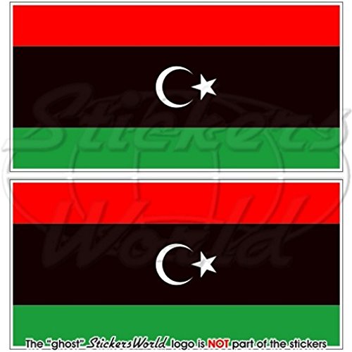 Libyen ehemaligen Libyen Flagge 109,2 cm 110) Bumper Sticker, Aufkleber Vinyl X2