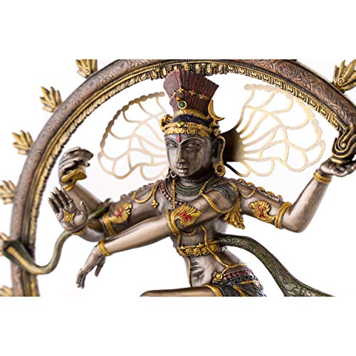 Estatua Shiva Nataraja de bronce 10.5 pulg. miniatura 5