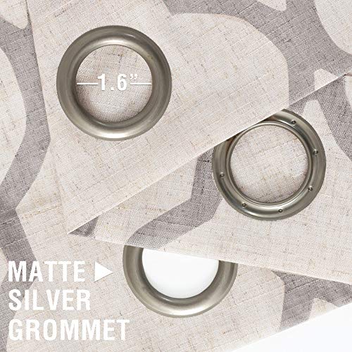 Jinchan Linen Curtains Moroccan Tile Curtains For Bedroom Geometric Curtains For Living Room Drapes Light Filtering Lattice Curtains Grommet Curtains 84 Inch Length 2 Panels Set Grey On Beige #TOP5