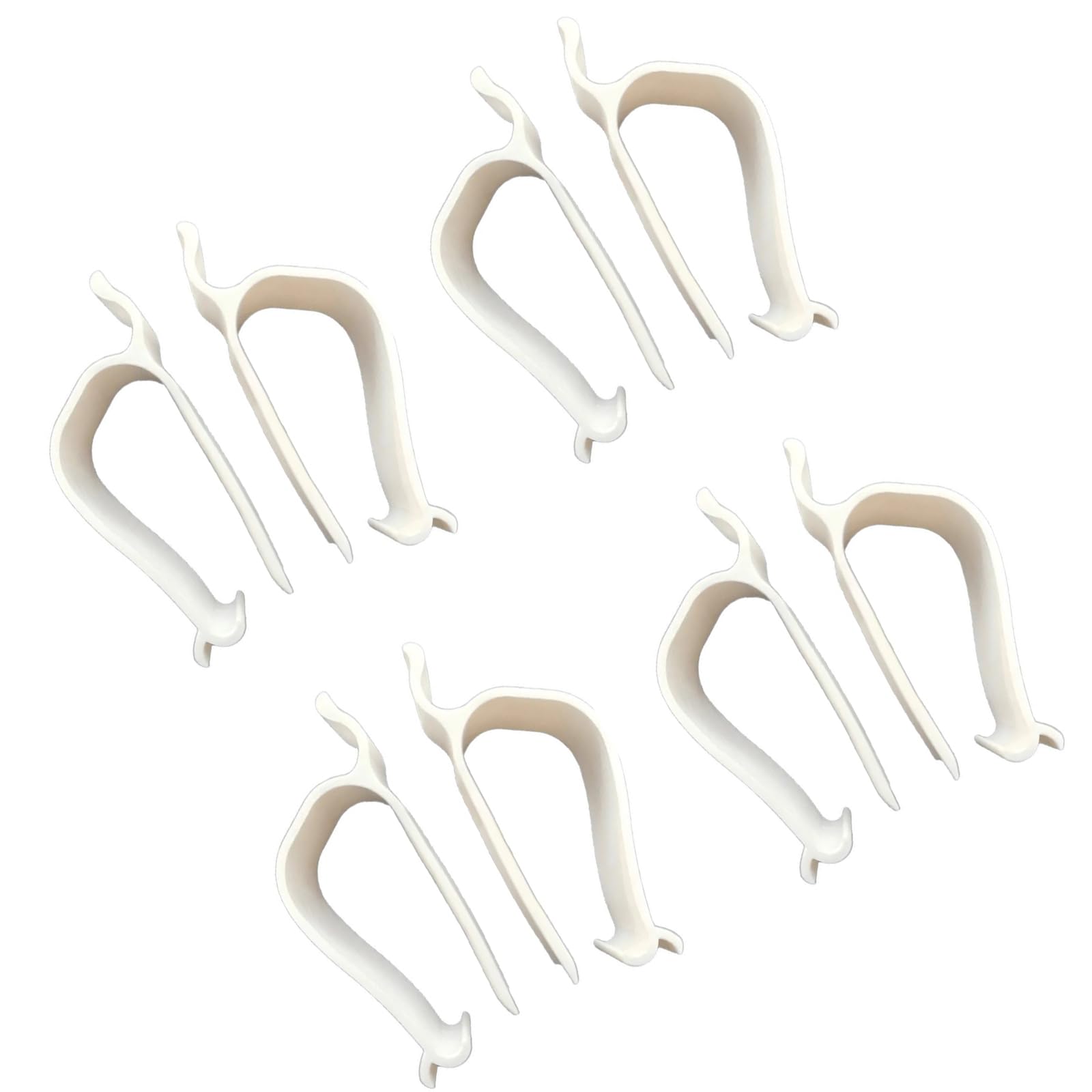 PP Toilet Seat Stabilizer 4 Pack Side Clips with White Molded Shape for Hand Install Bathroom Seat Reinforcement and Repair