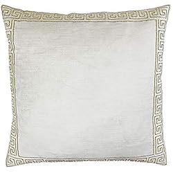 Persianas Fillas Paoletti Apollo Feather Filled Cushion, Cotton, Viscose, Ivory/Gold, 50 x 50cm (20´´ x 20´´)