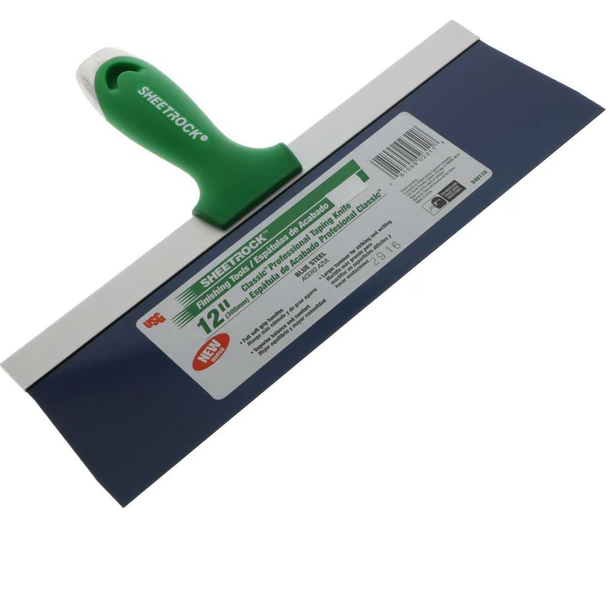 Couteau à ruban acier bleu 30,5 cm USG Classic, évitez les vagues d'enduit sur vos cloisons