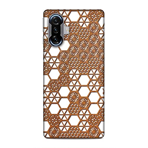 Image of Printed Mobile Back Hard Case Cover for Xiaomi Poco F1 | White, Brown, Lightwave, Wallpaper-67