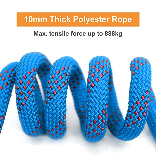 Chusui Corda de escalada 10mm/20m/30m corda de rapel estática ao ar livre para resgate de incêndio s